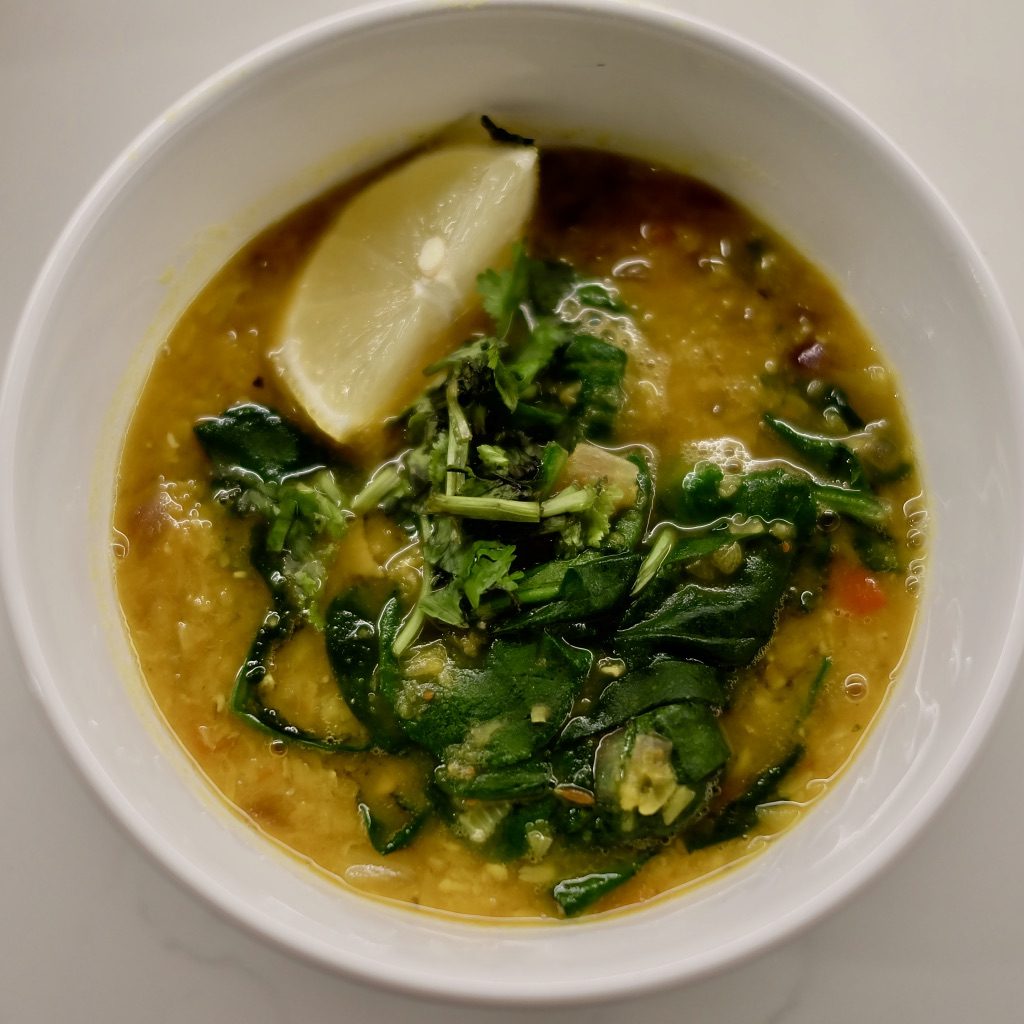 lentil spinach dal soup