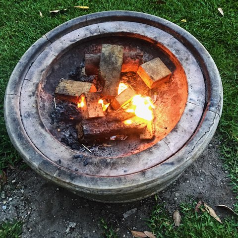 lighting campfire