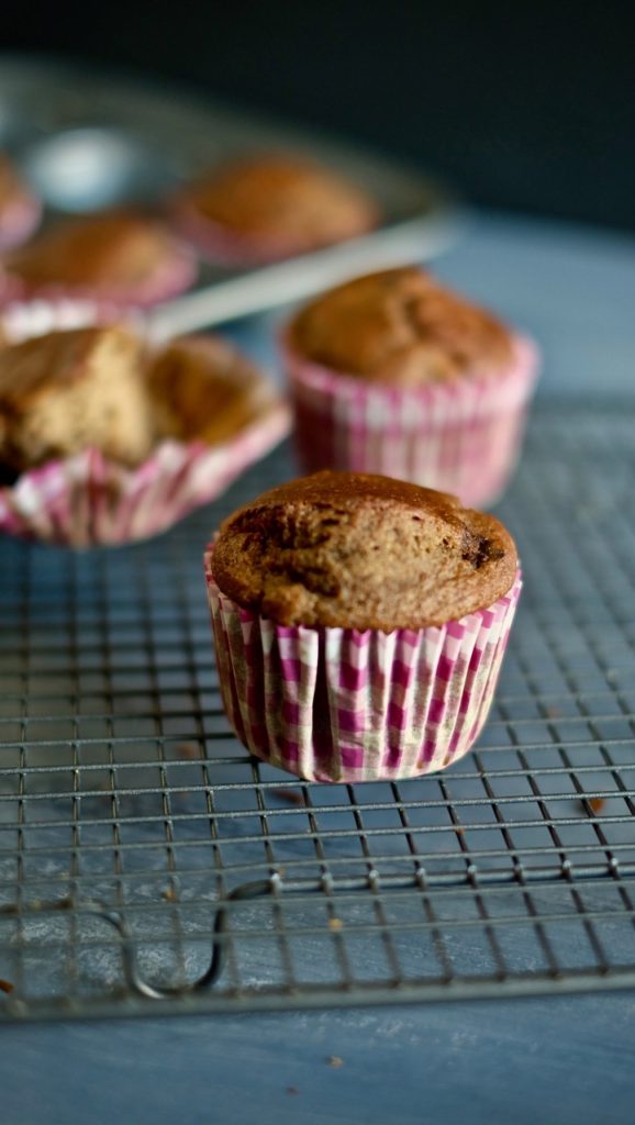  chocolate chip banana muffins with buckwheat flour 